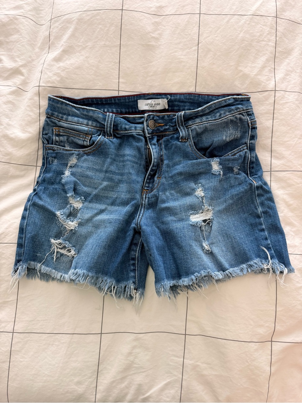 Carly Jean Los Angeles Revy Distressed Denim Women’s Shorts, size M